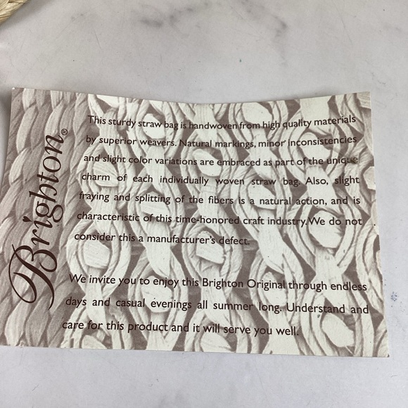 Brighton‎ Carmella Straw Basket Woven Shoulder Bag Pink Leather Trim Summer - Picture 12 of 14